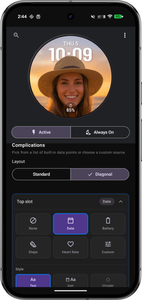 Style your watch face