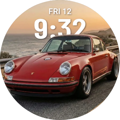 Red Porsche watch face