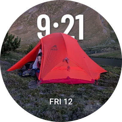 Camping tent watch face